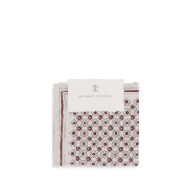Silk Pochette with geometric pattern