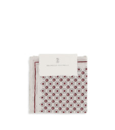 Silk Pochette with geometric pattern