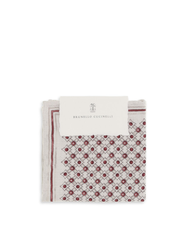 Silk Pochette with geometric pattern