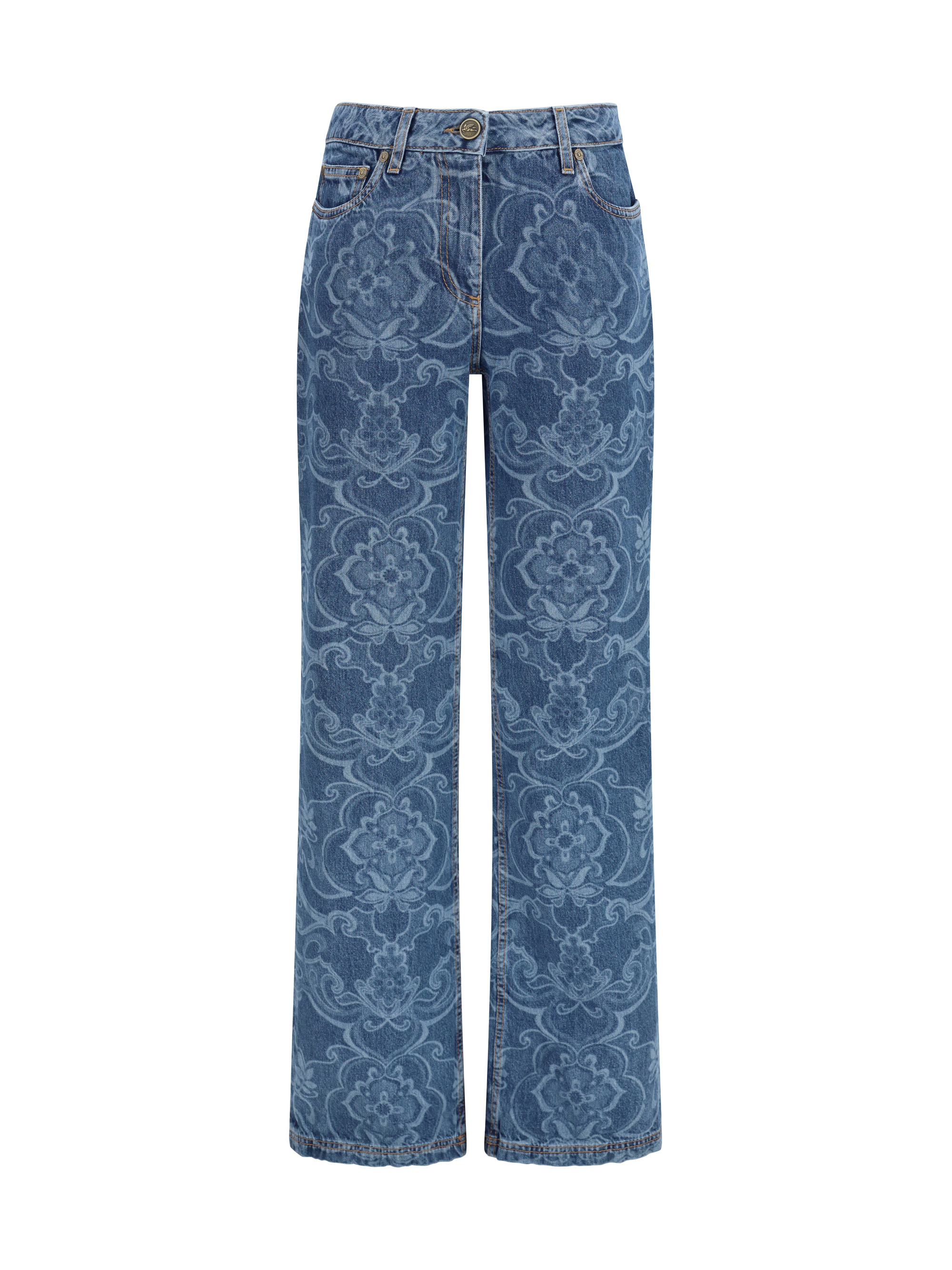 Ornamental jacquard denim Jeans