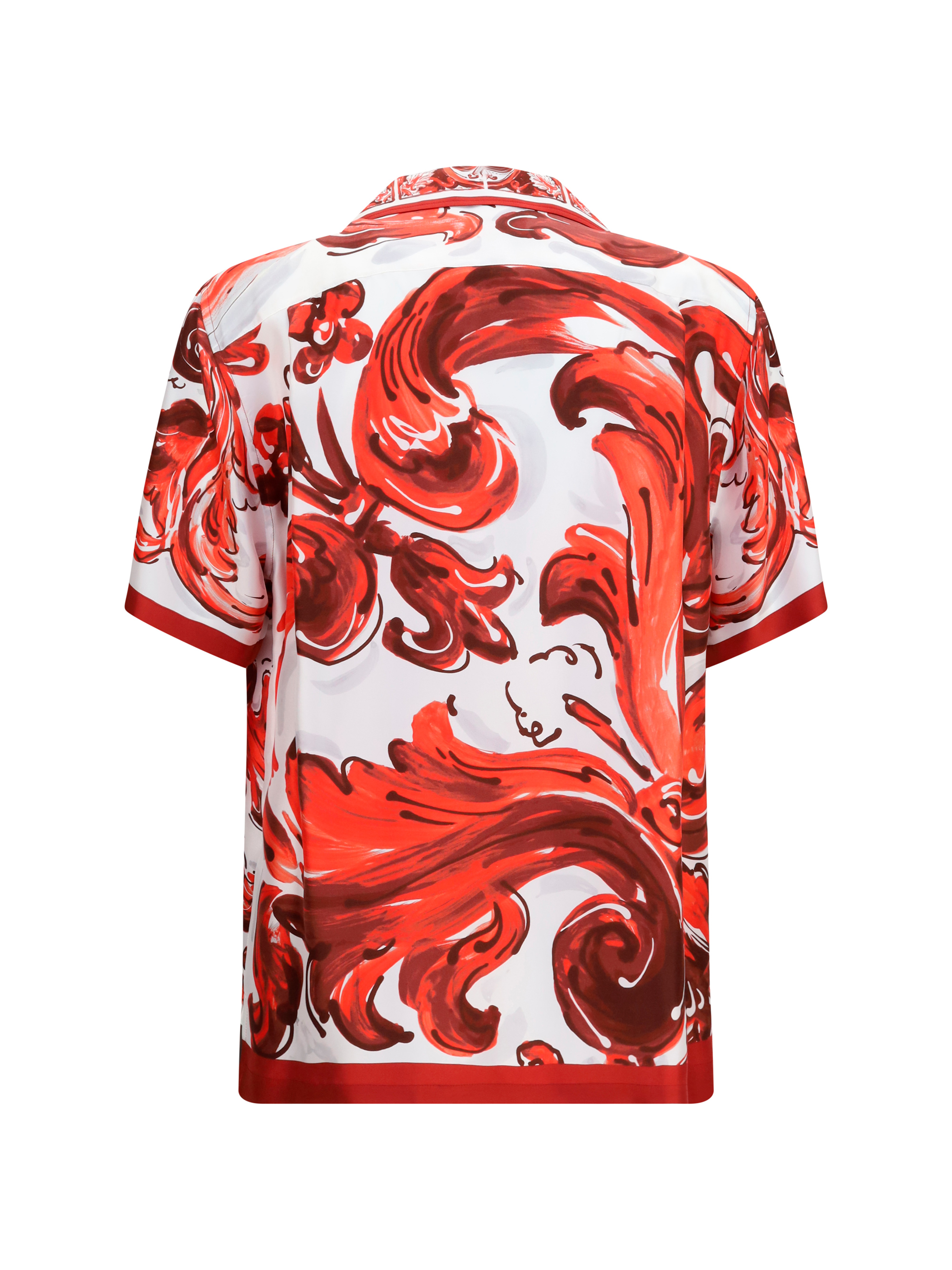 Maiolica print Hawaii Shirt in silk twill