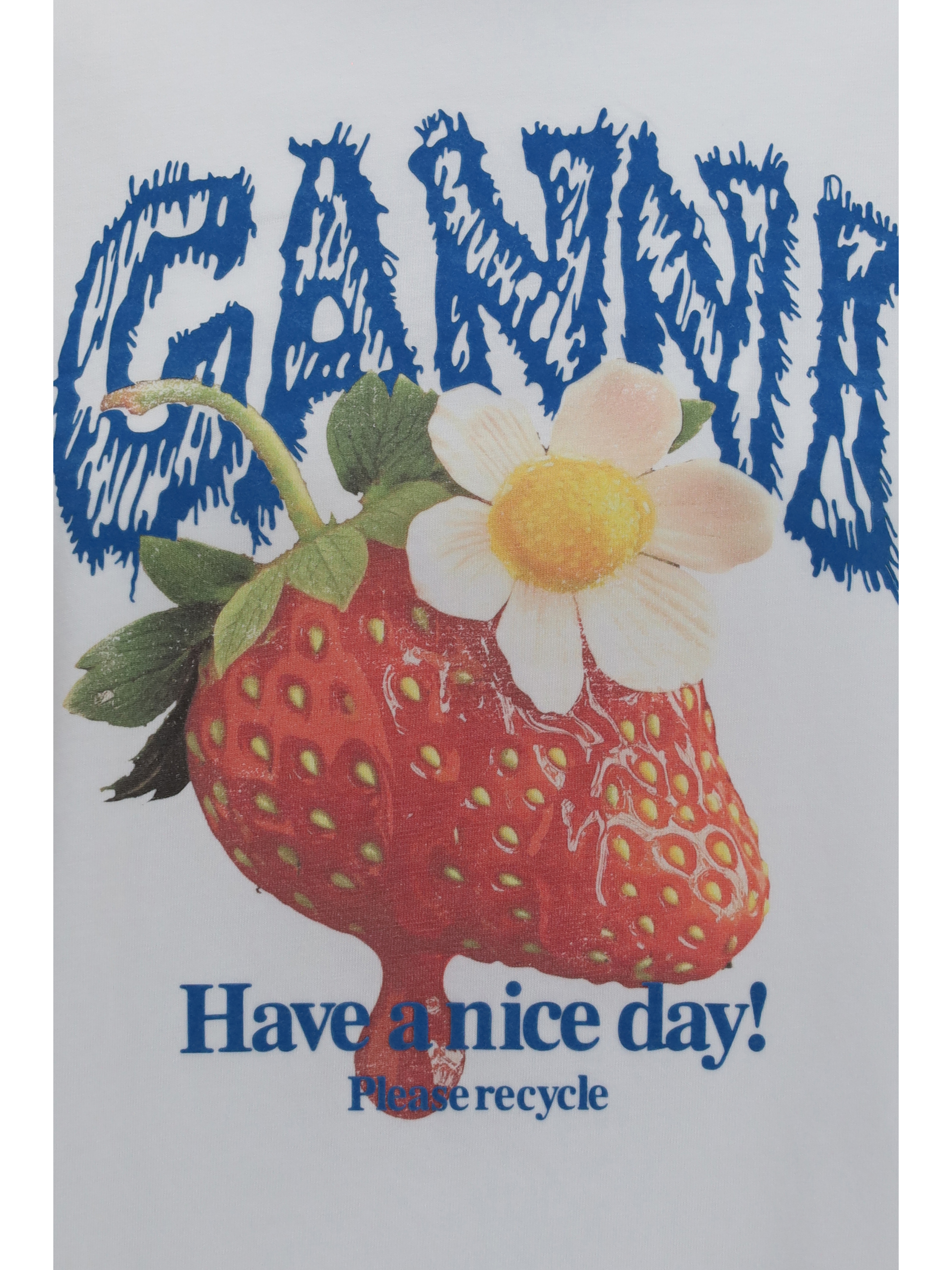 Strawberry long-sleeve cotton T-shirt