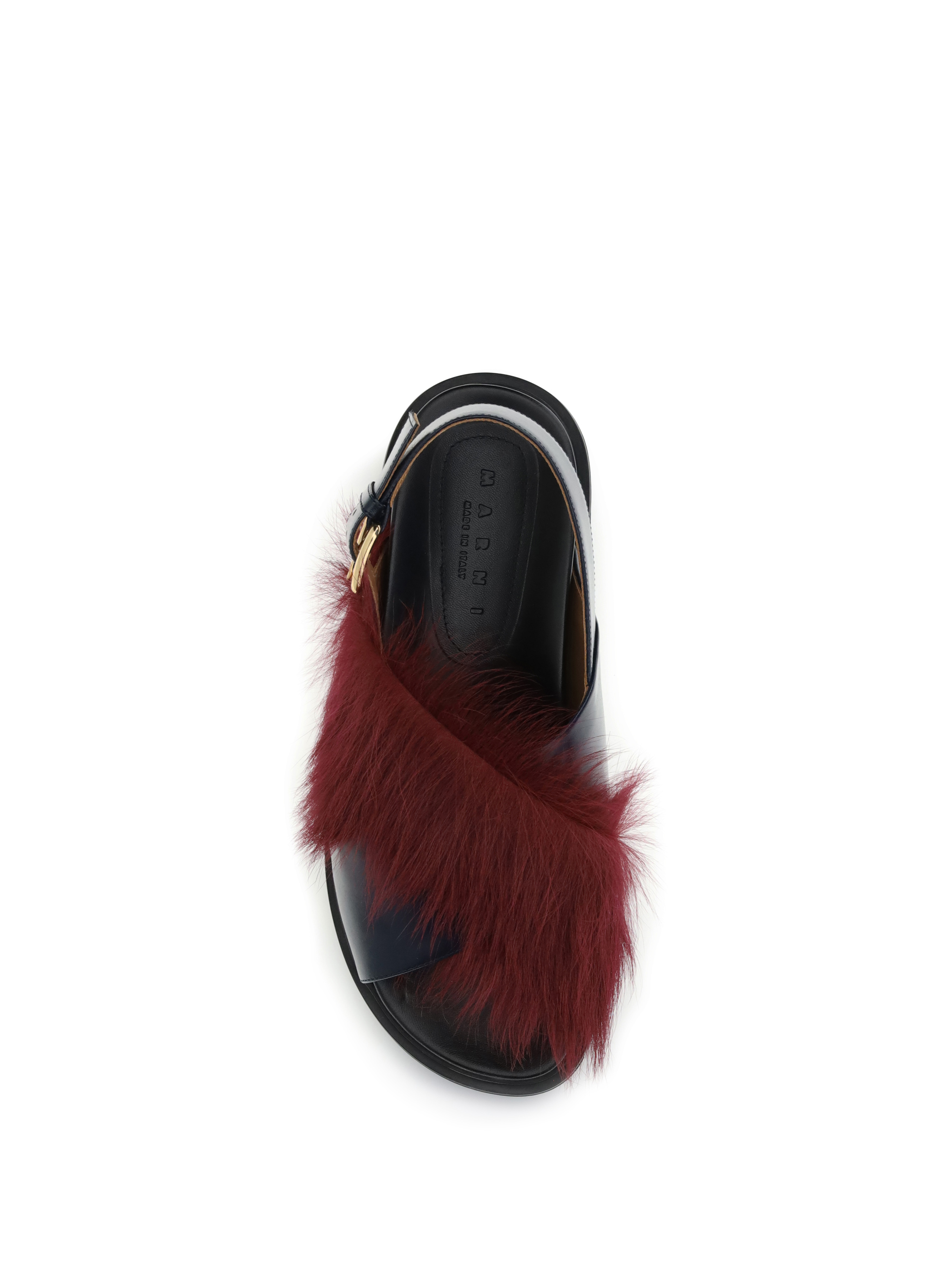 Fur-lined Fussbett Sandals