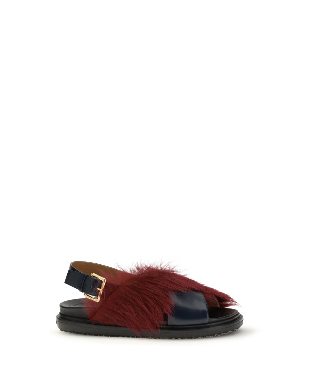 Fur-lined Fussbett Sandals