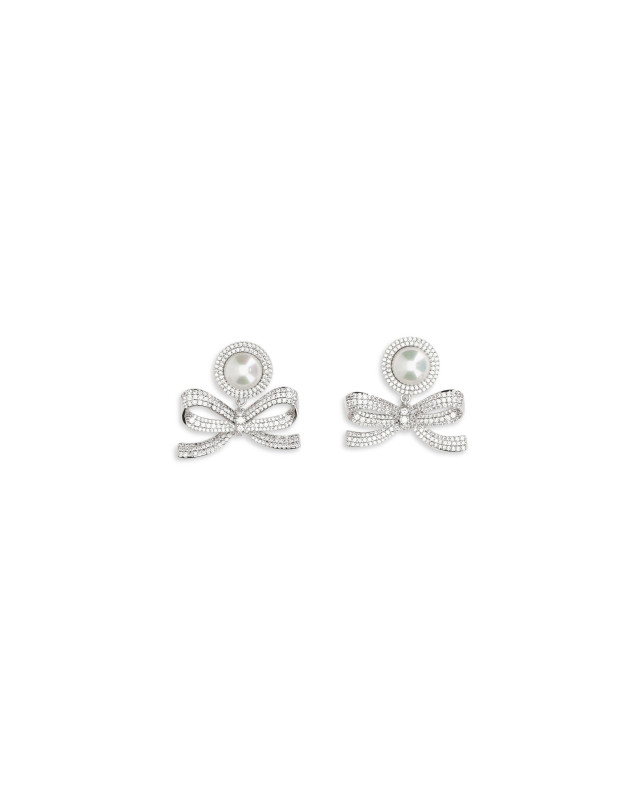Pearl bow drop Earrings