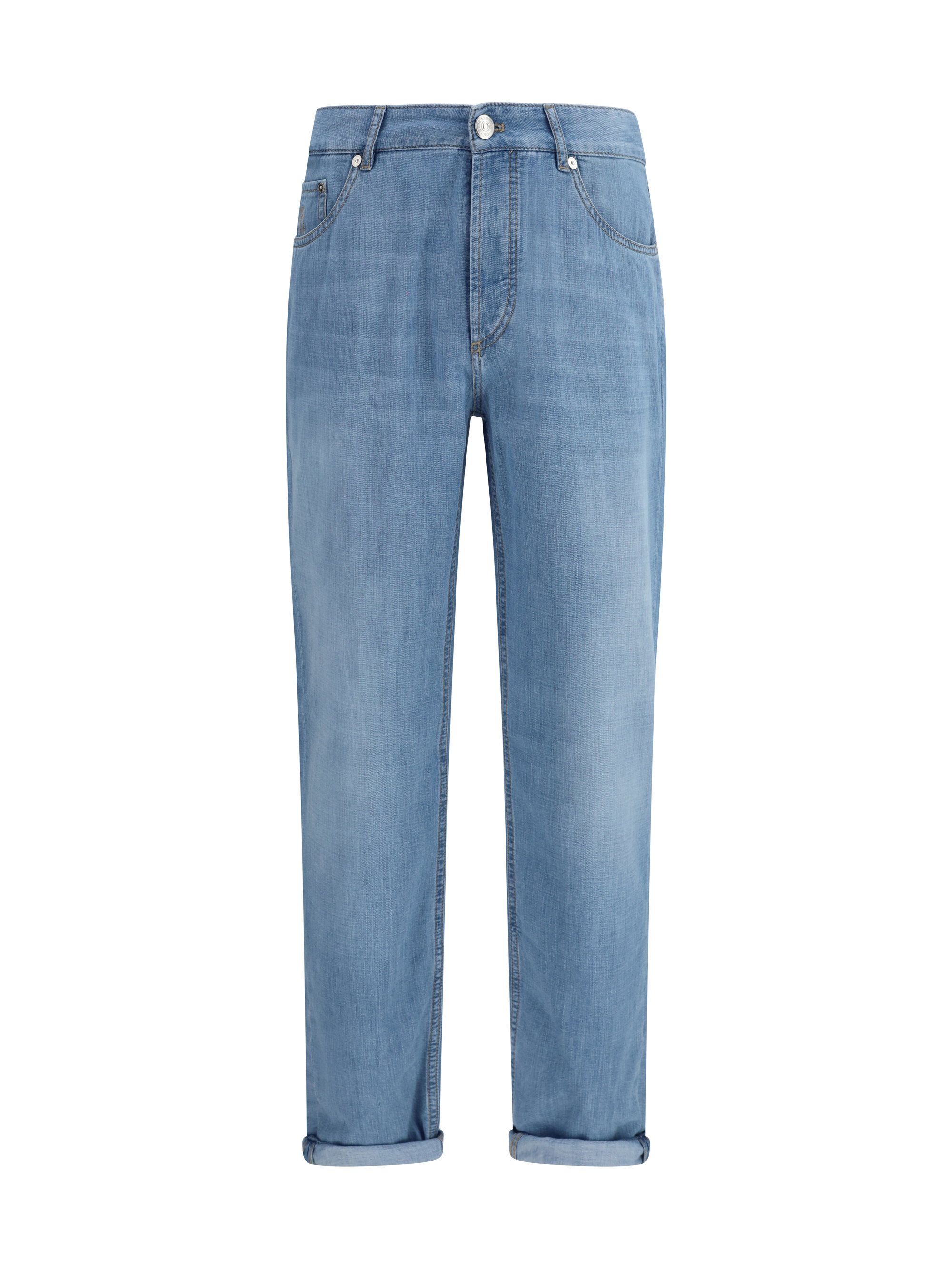 Jeans in cotton with distressed effect