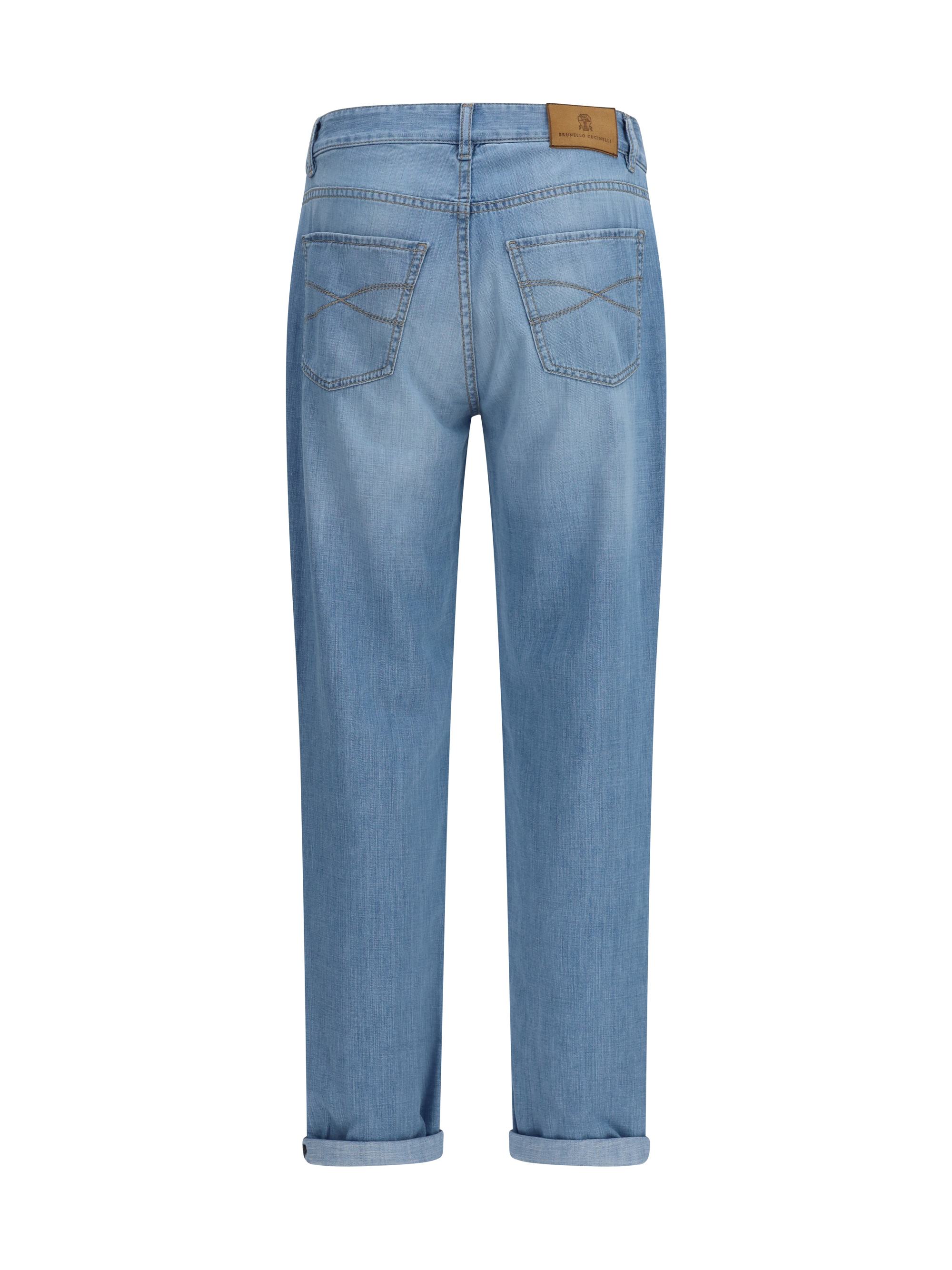 Jeans in cotton with distressed effect