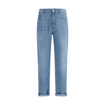 Jeans in cotton with distressed effect
