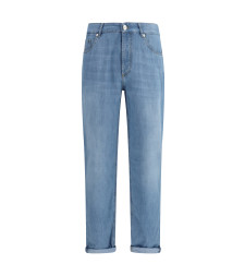 Jeans in cotton with distressed effect