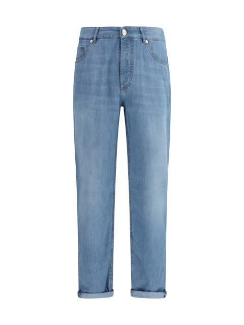 Jeans in cotton with distressed effect