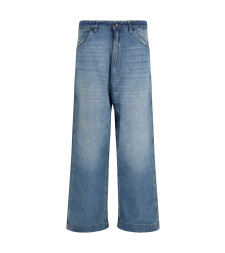 Patchwork-detail wide leg Jeans