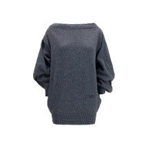 Wool-blend mini Dress with wide sleeves