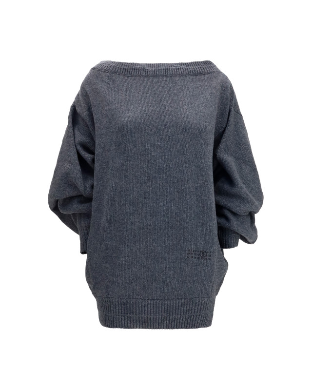 Wool-blend mini Dress with wide sleeves
