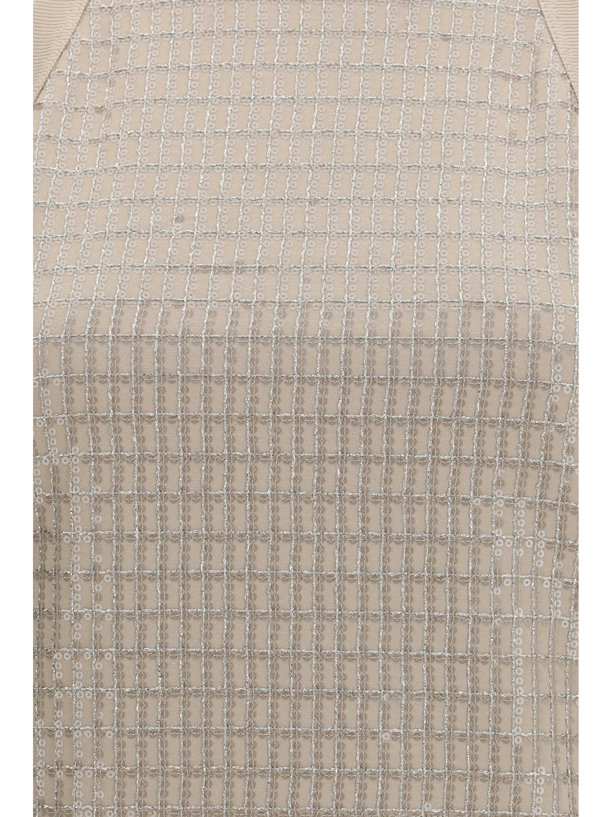 Top in cotton with luminous embroidery