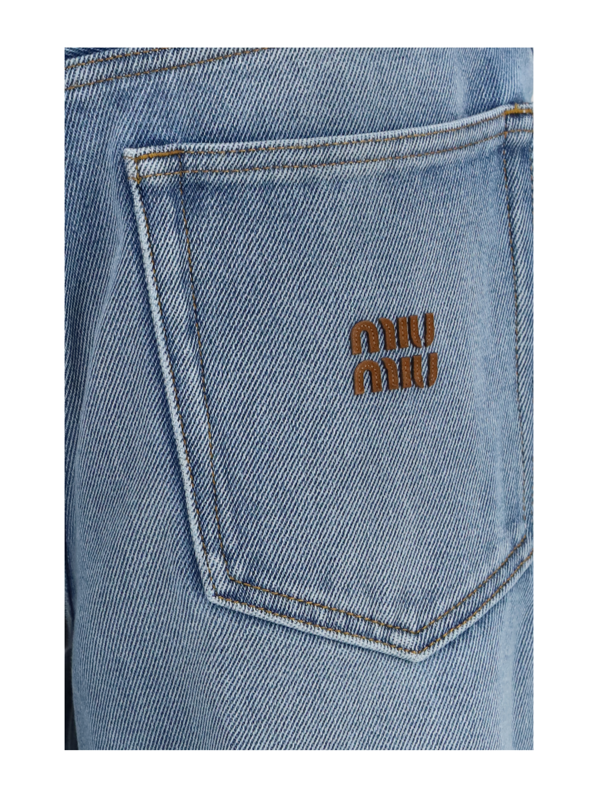 Washed denim five-pocket Jeans