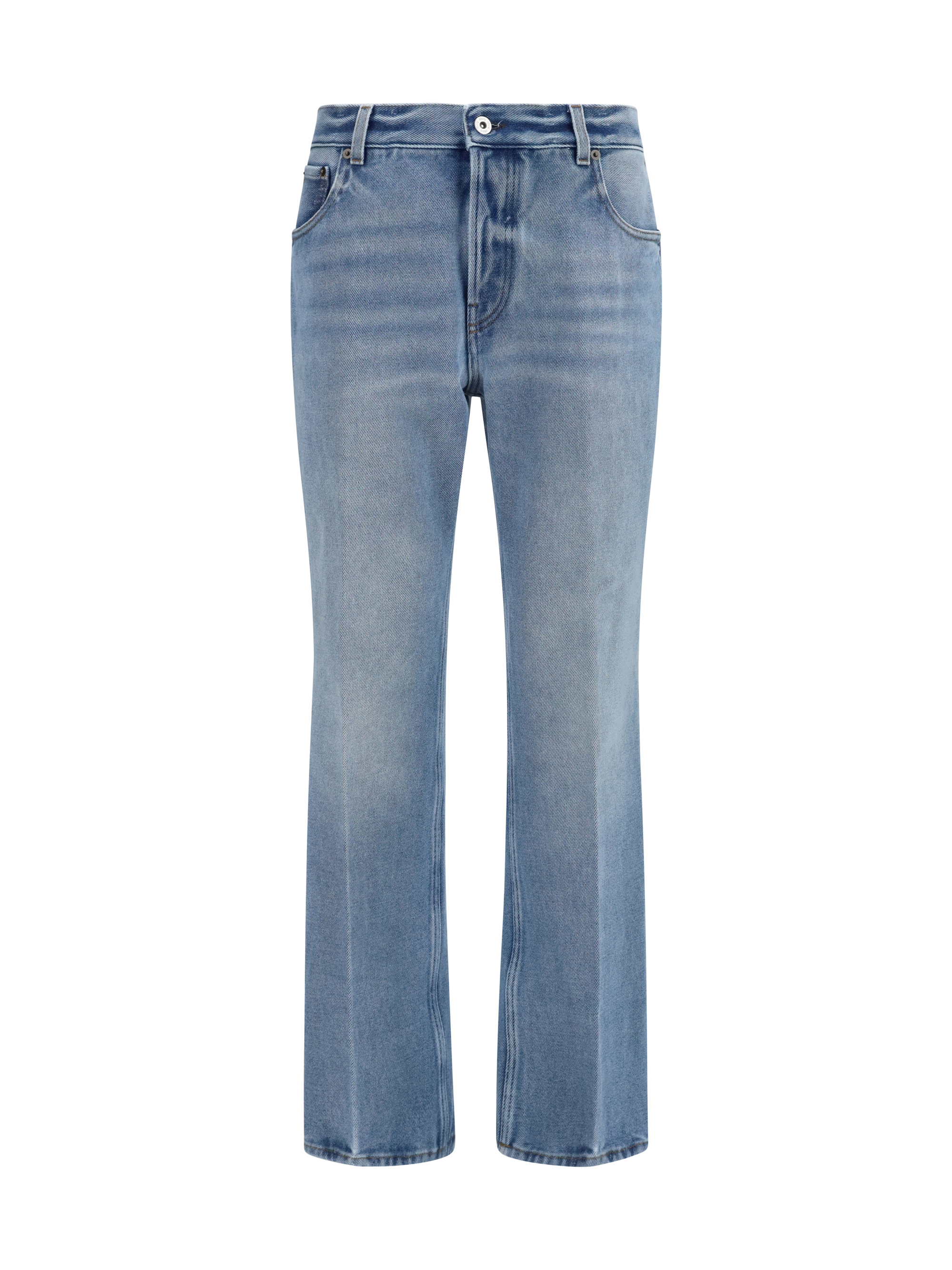 Washed denim five-pocket Jeans