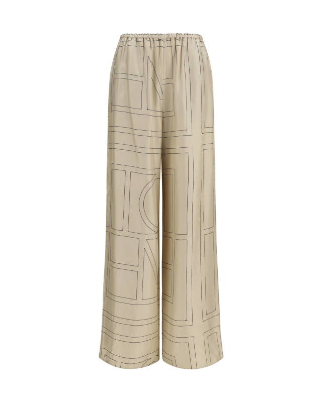 Silk monogram Pants