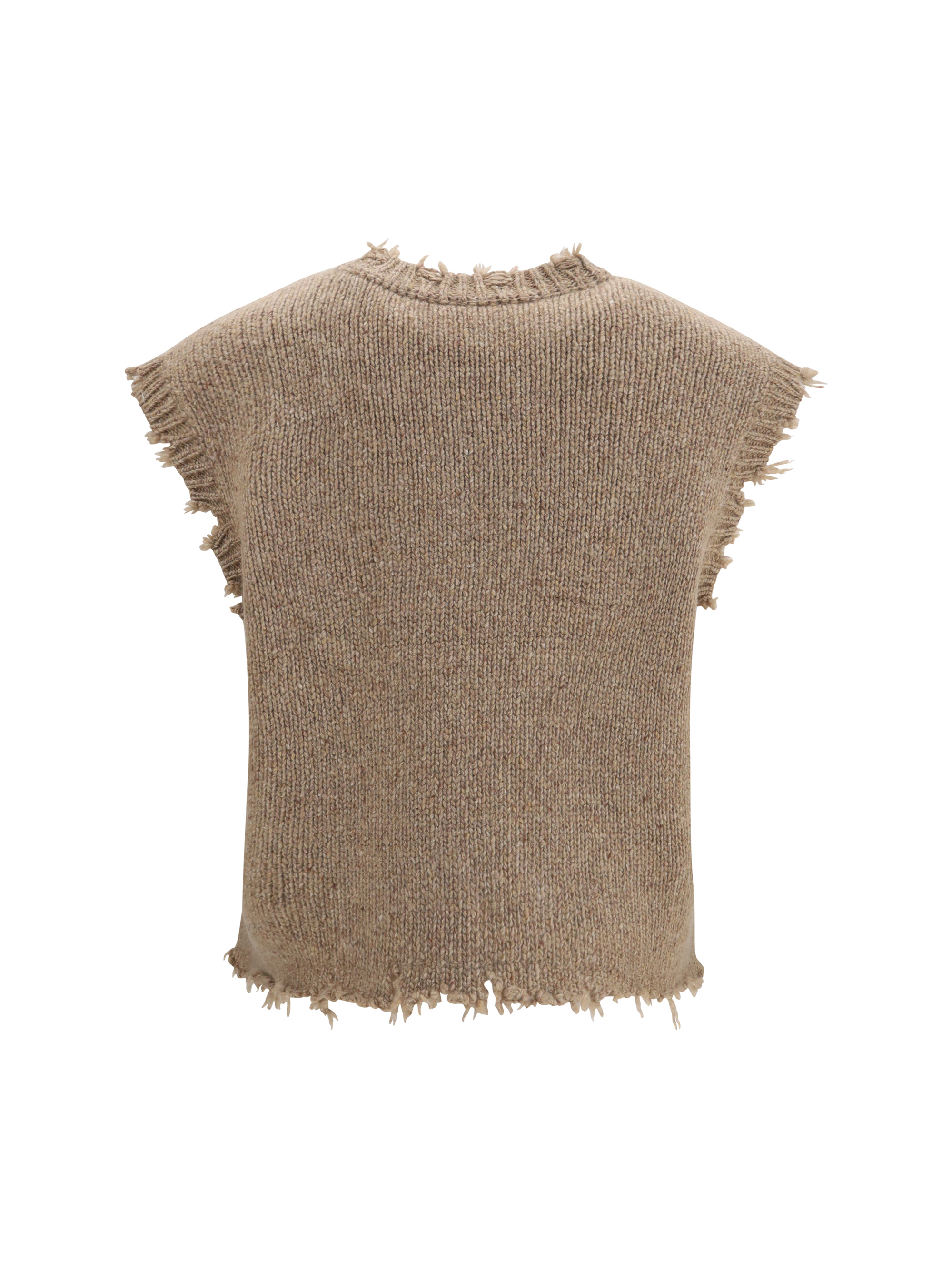 Animal-print cashmere Vest