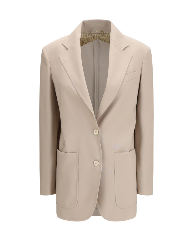 Single-breasted wool-blend Blazer