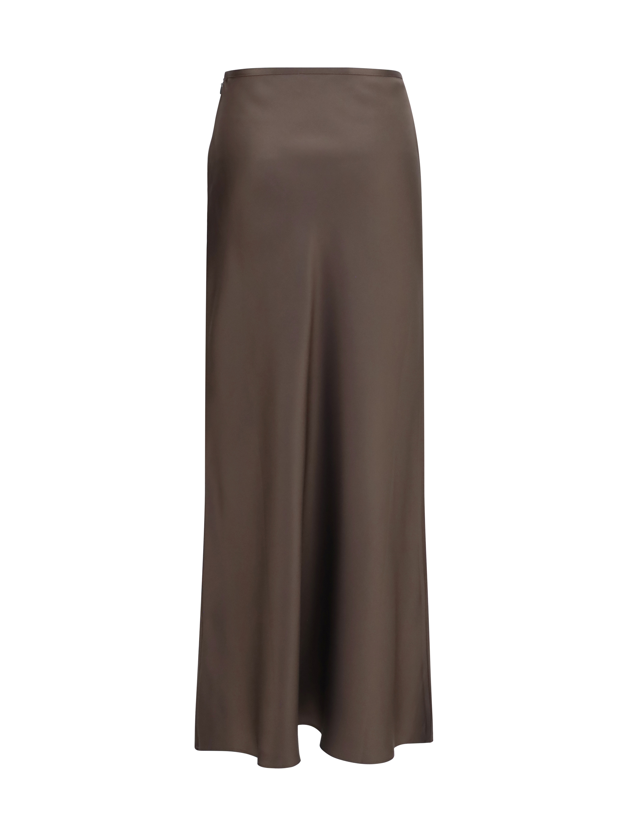 Silk twill A-line maxi Skirt