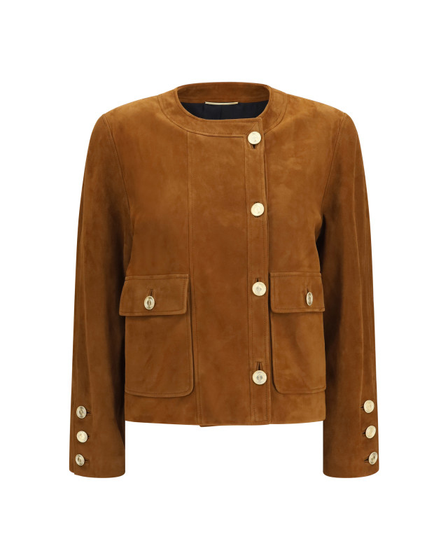 Short suede Jacket with buttons