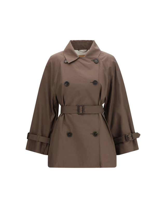 Technical cotton-blend twill Trench