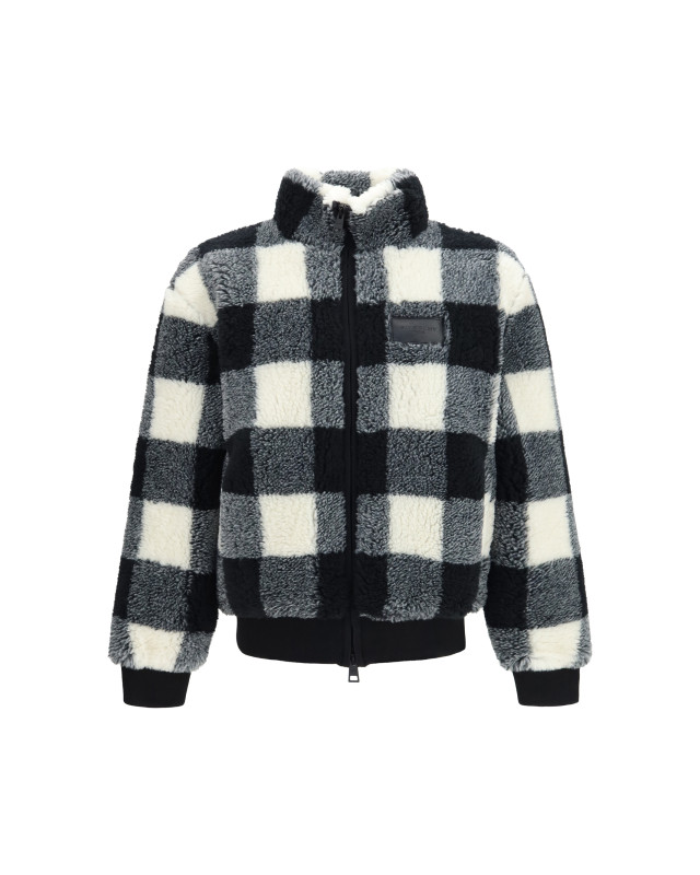 Checked wool-blend Teddy Jacket