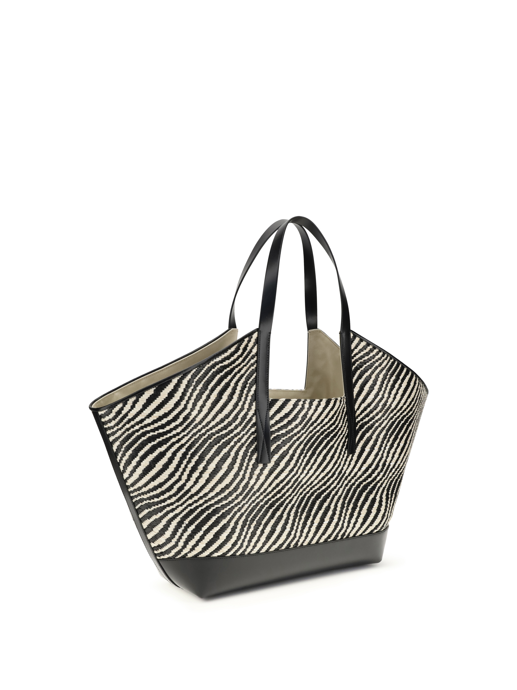 Raffia effect fabric Tote Bag