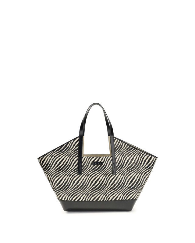 Raffia effect fabric Tote Bag