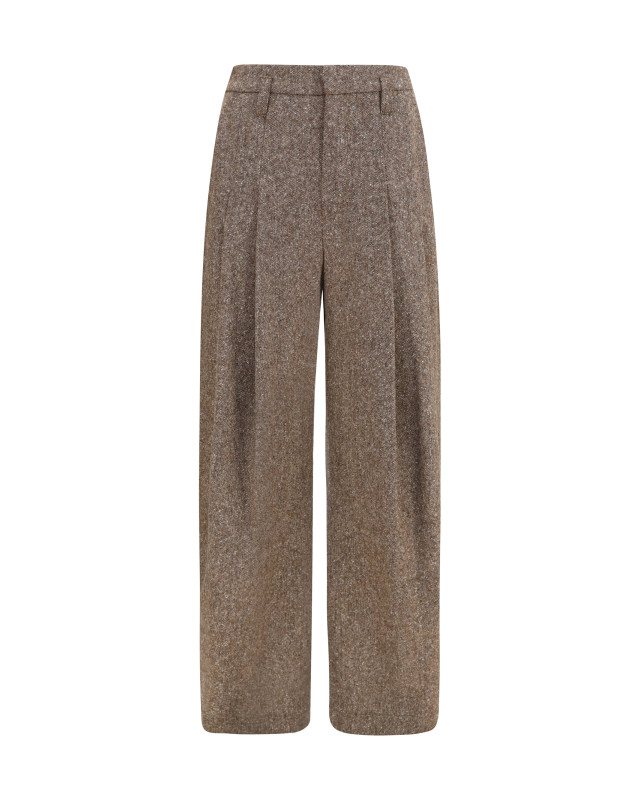 Virgin wool palazzo Pants with Monili detail
