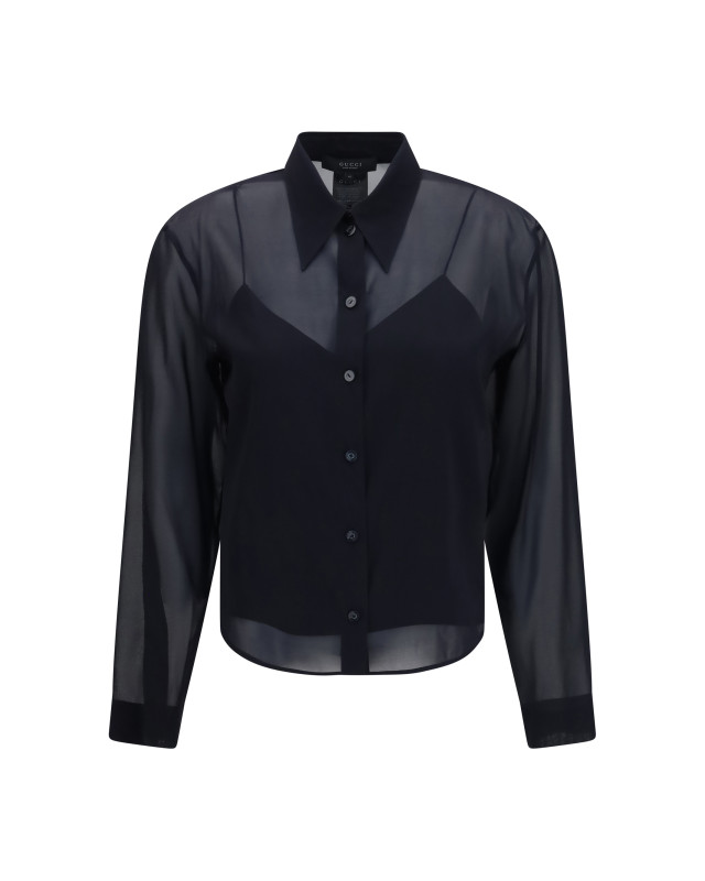 Stretch silk chiffon Shirt