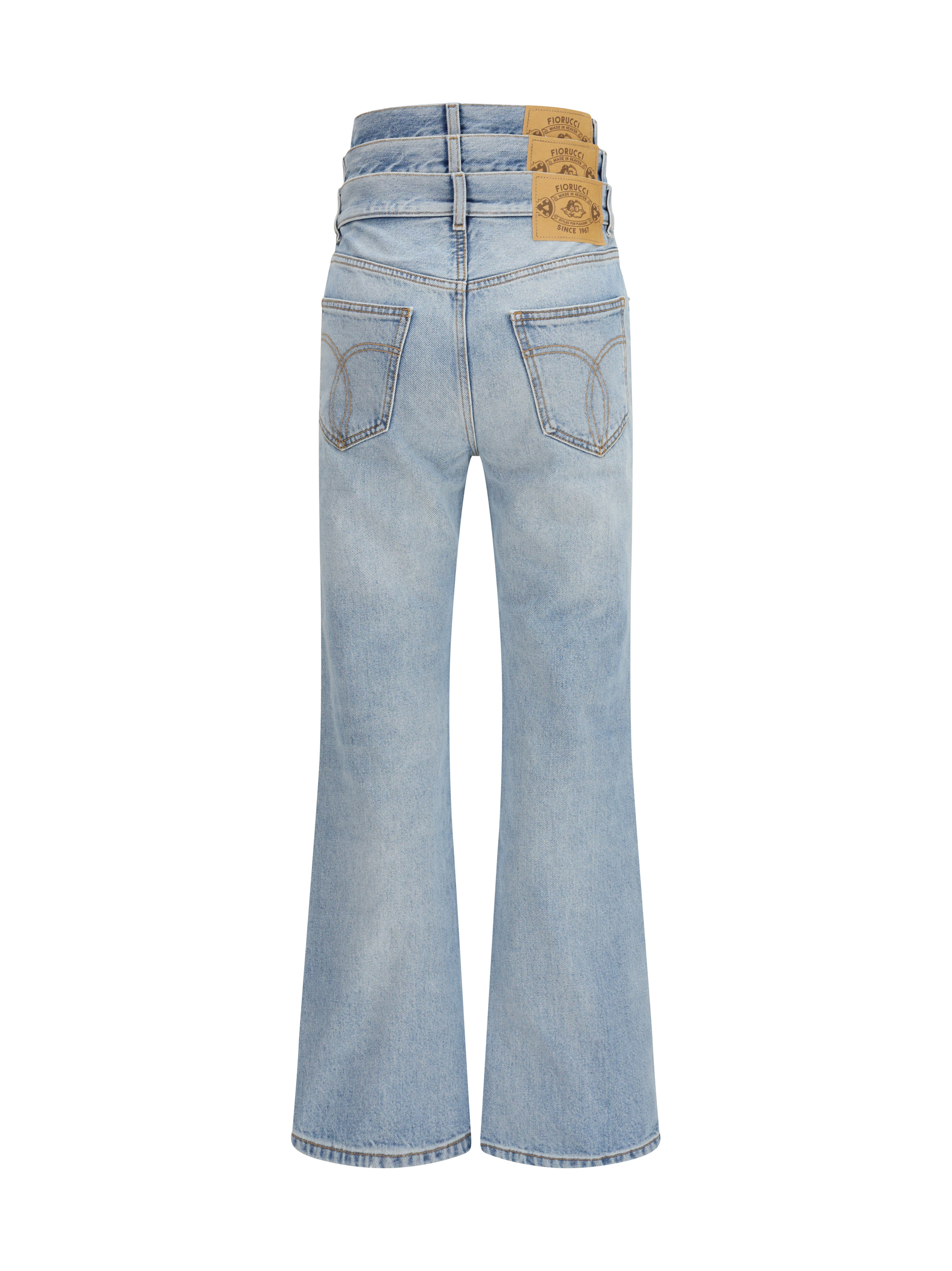 Flared Jeans with triple-layer waist detail