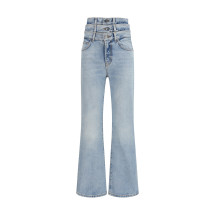 Flared Jeans with triple-layer waist detail