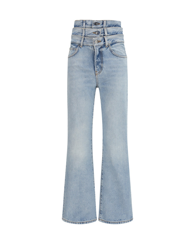 Flared Jeans with triple-layer waist detail