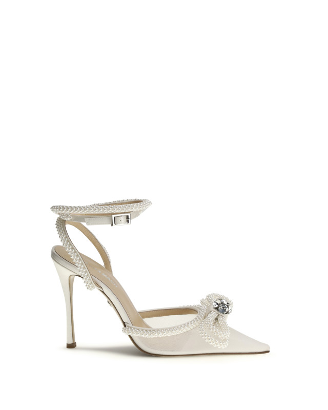 Double bow satin Pumps