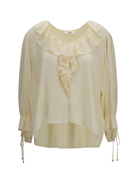 Ruffled V-Neck Shirt
