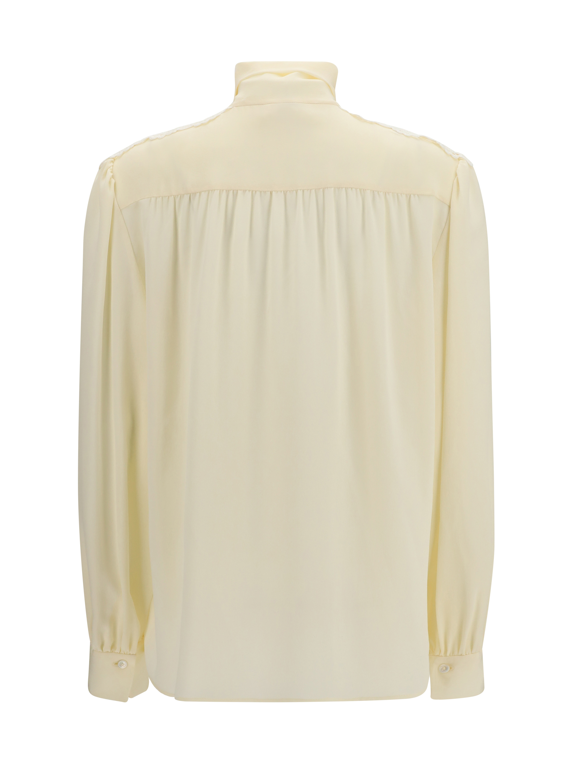 Bow Blouse with embroidered shoulders