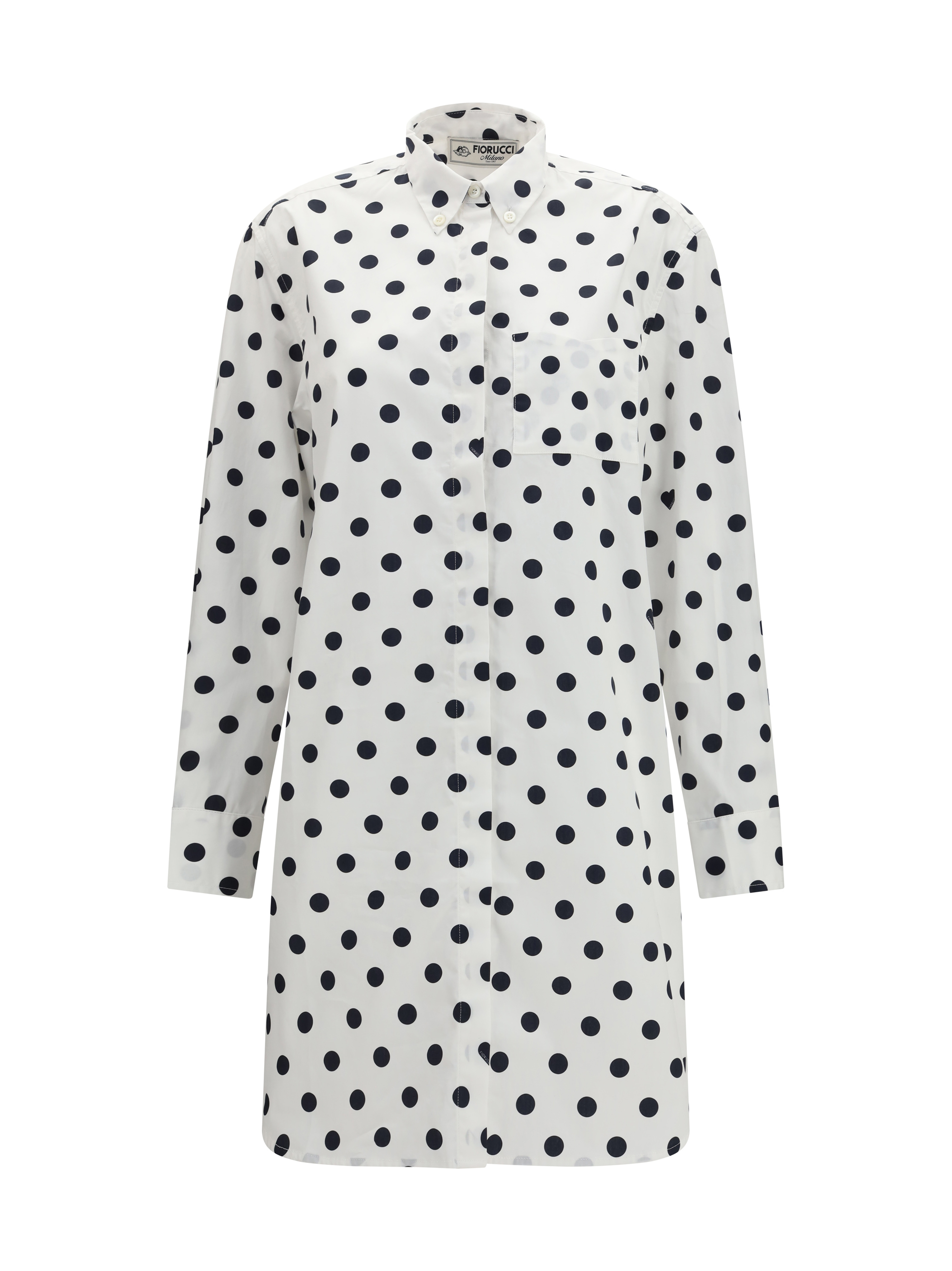 Polka-dot midi shirt Dress
