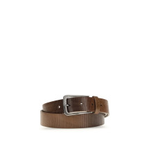 Carved leather Belt with Shimmering Buckle