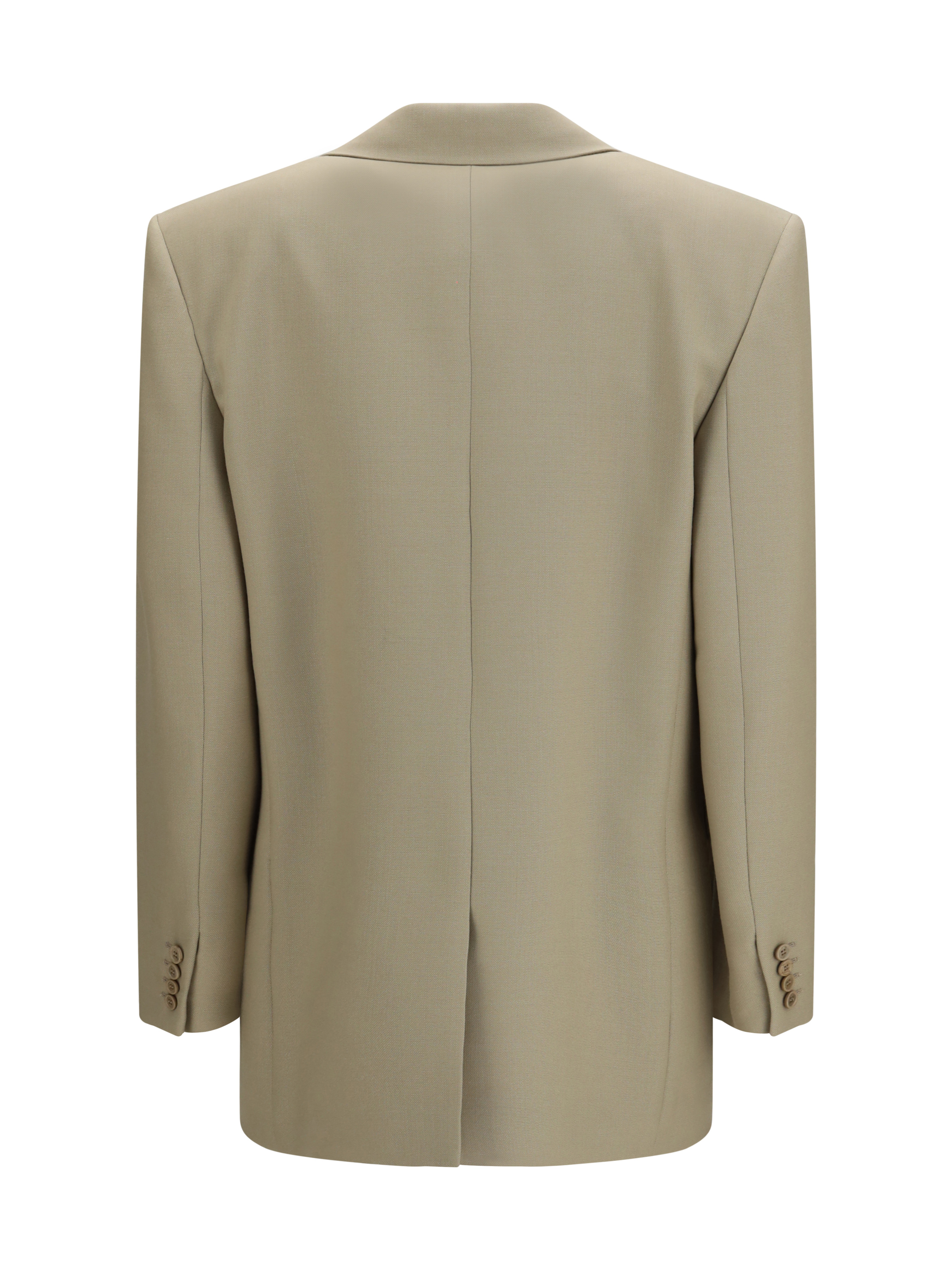 Single-breasted Jacket in wool and silk