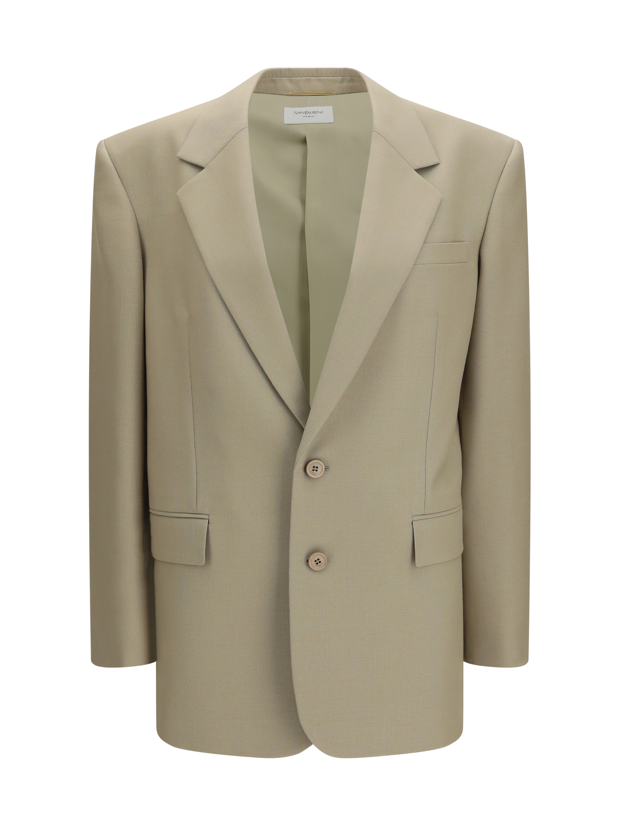 Single-breasted Jacket in wool and silk