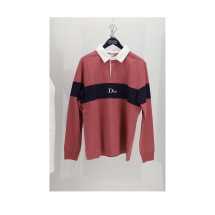POLO JERSEY ROSA CON STRIPE BLU
