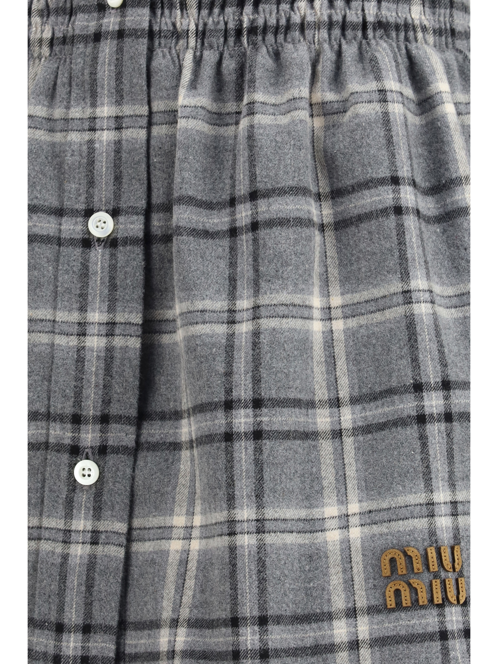 Check flannel Miniskirt