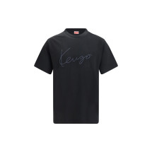 Embroidered signature cotton T-shirt
