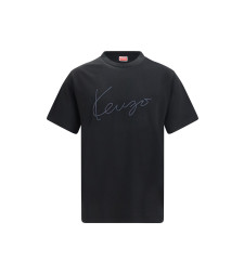 Embroidered signature cotton T-shirt