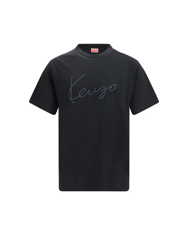 Embroidered signature cotton T-shirt