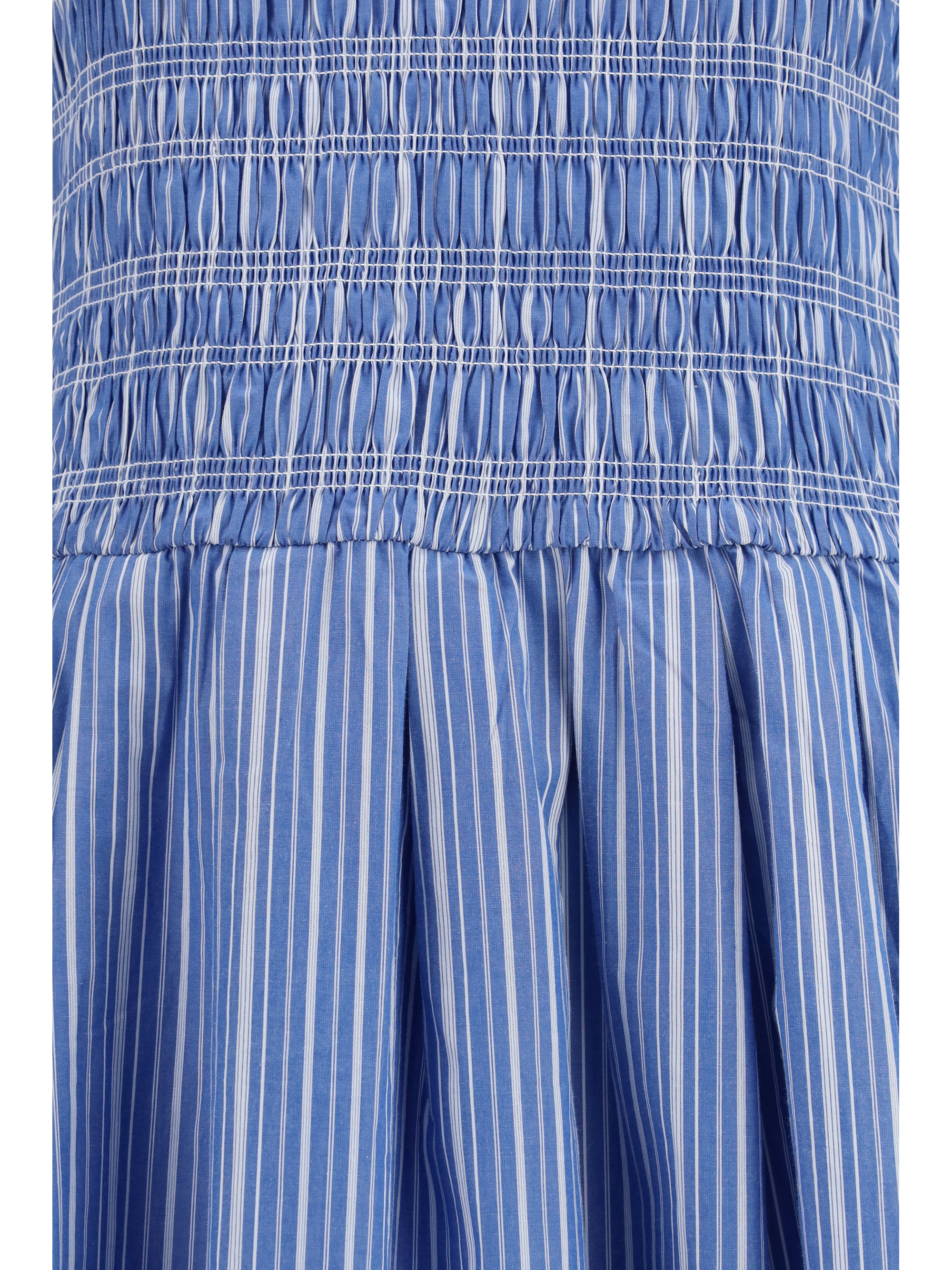 Striped cotton Dress with puff sleeves