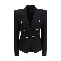 6 Buttons Fitted Grain De Poudre Jacket