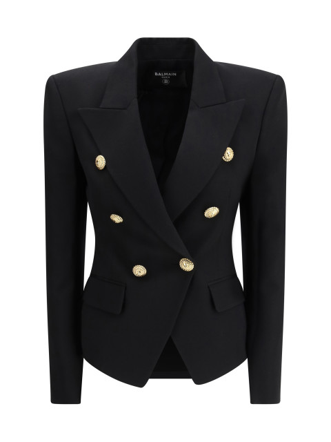 6 Buttons Fitted Grain De Poudre Jacket