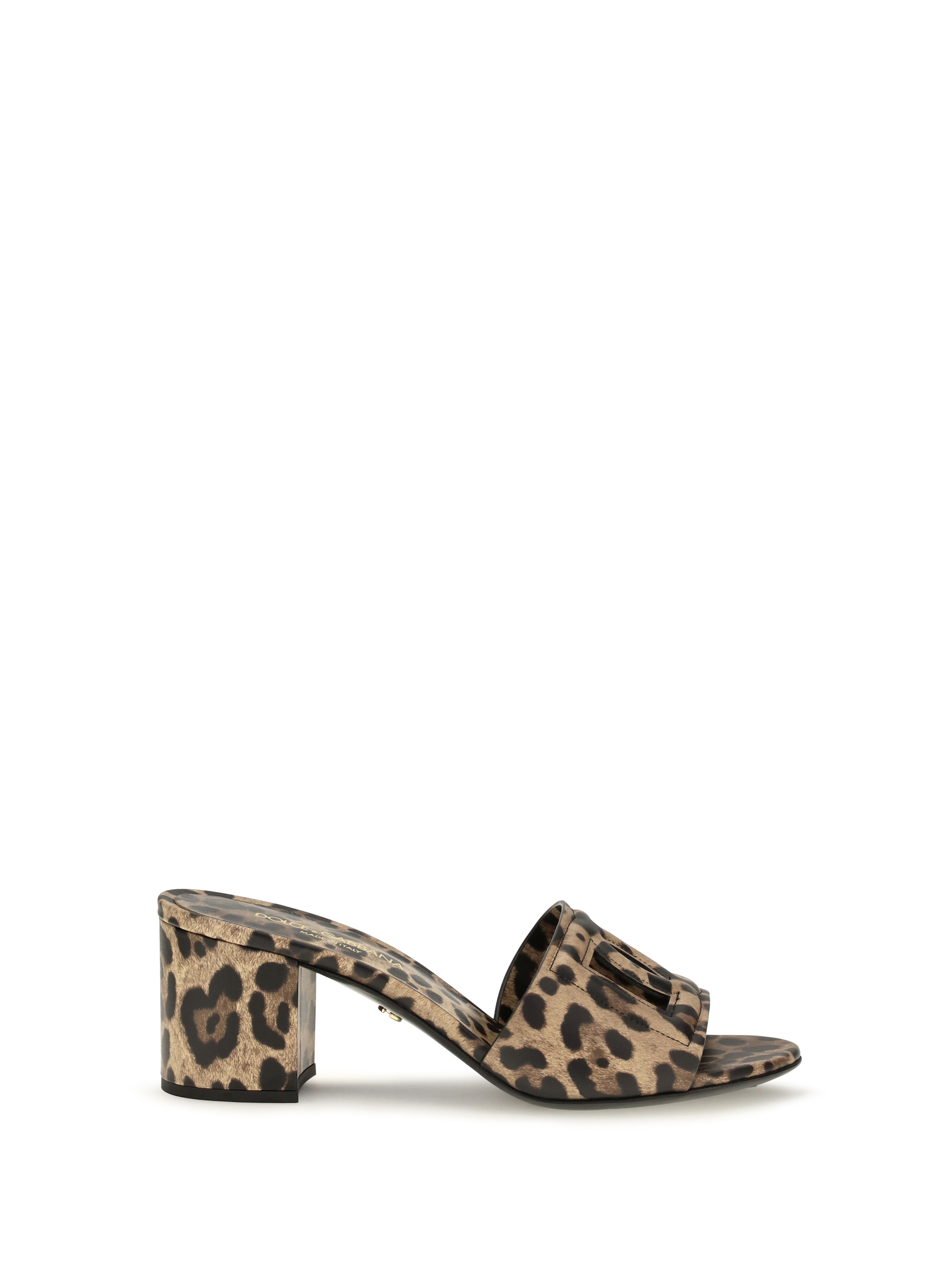 Leopard print leather Mules